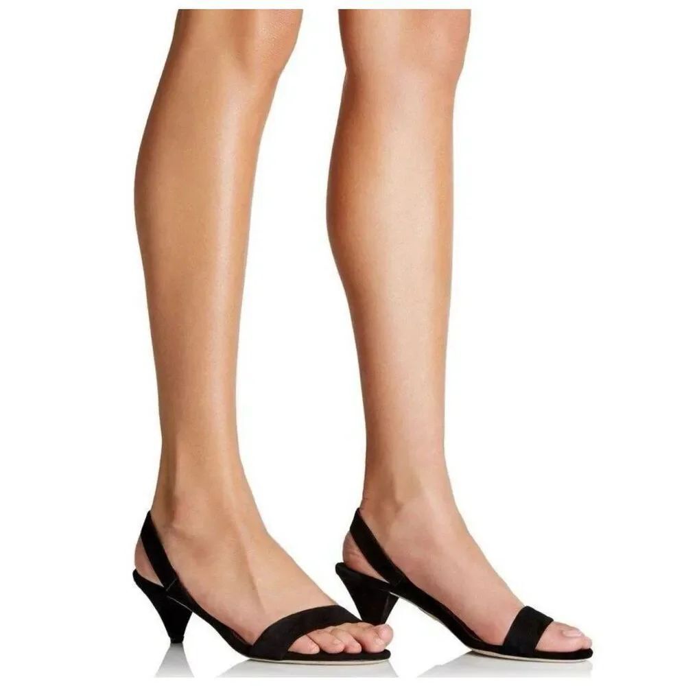 ✨Tamara Mellon Black Suede Savoye Sz 40 Sandal Heels✨